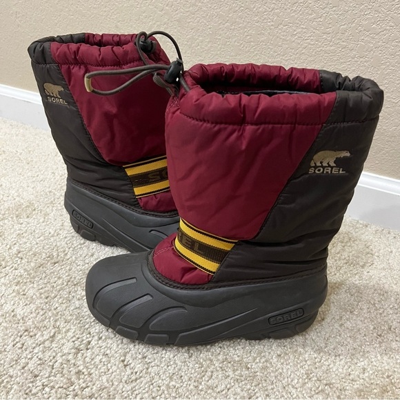 Sorel Youth Snow Winter Boots Kids Size 4 Maroon NY1799-228 Slip On Insulated, - Picture 12 of 15